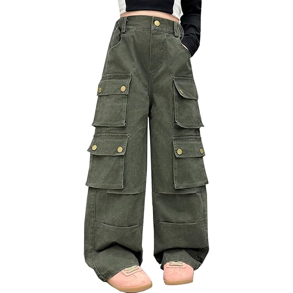 Amazon.com: SANGTREE Girls' Vintage Multi-Pocket Cargo Pants